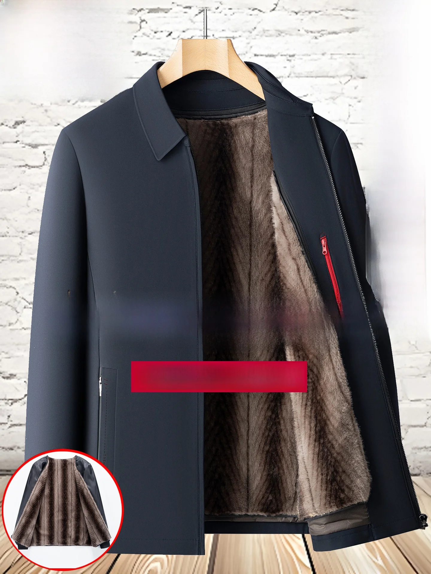 

Pierre Cardin Men's Thiened down Jaet Autumn Winter Warm Fce Lined Coat Busin Sle Zipper Closure Windproof