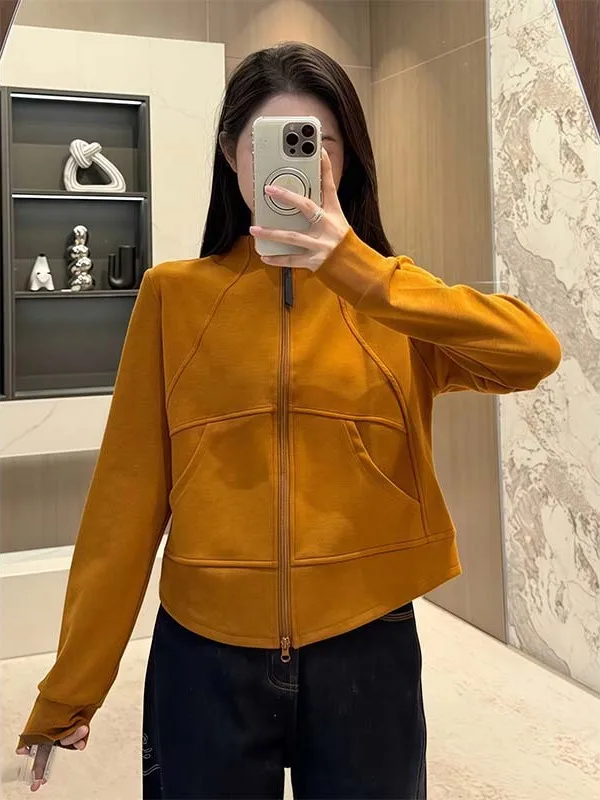 

Корейский кардиган на молнии с воротником-стойкой, женская свободная повседневная универсальная верхняя одежда, модный топ на осень-зиму