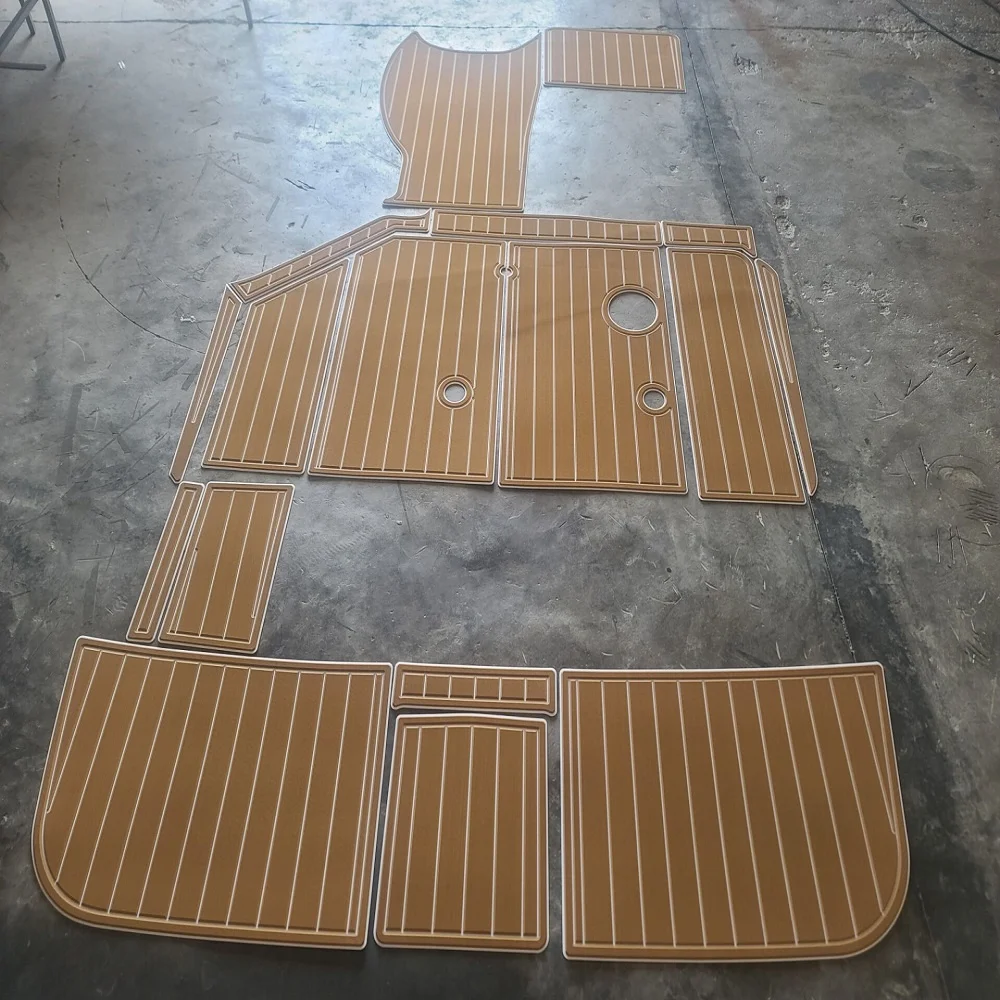 

1999-2000 Sea Ray Sundancer 290 Платформа для плавания Кокпита Pad Лодка EVA Пол из тикового дерева SeaDek Стиль морского матса Самоклеящаяся