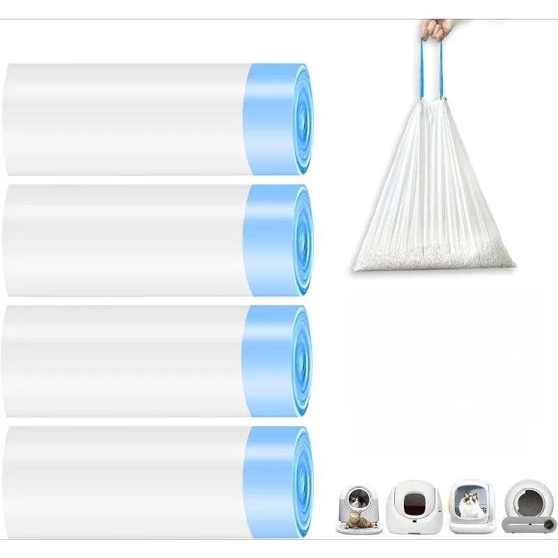 Cat Litter Box Liners for Self-Cleaning Cat Litter Box Thicken Drawstring Trash Bags for Automatic Robot Leak Proof Heavy Duty