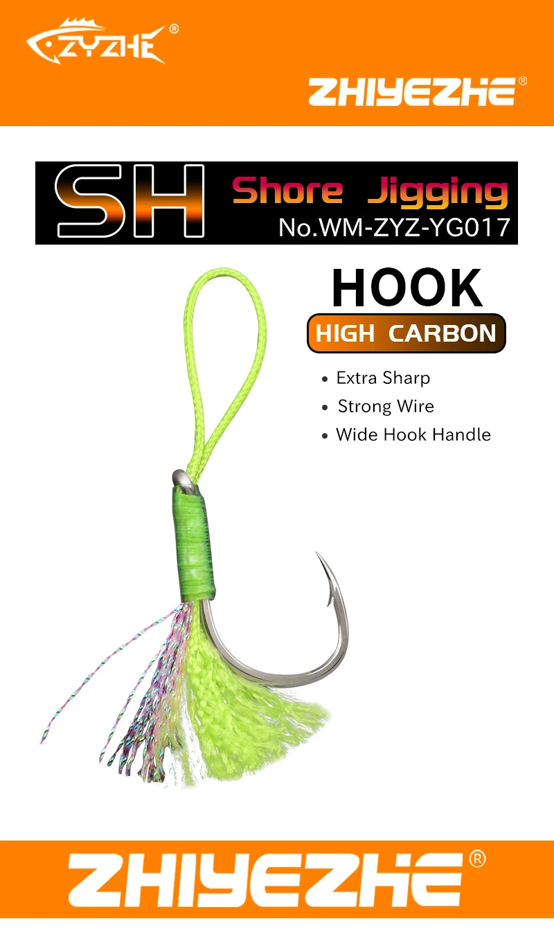 ZYZHE 3 Stück/Set Angelhaken JIG Assist Hooks Größe 1 # -1/0 # Hochkarbon-Stahlhaken für Salzwasser- und Süßwasser-Angeln, Köder-Assist-Haken – Detail 1