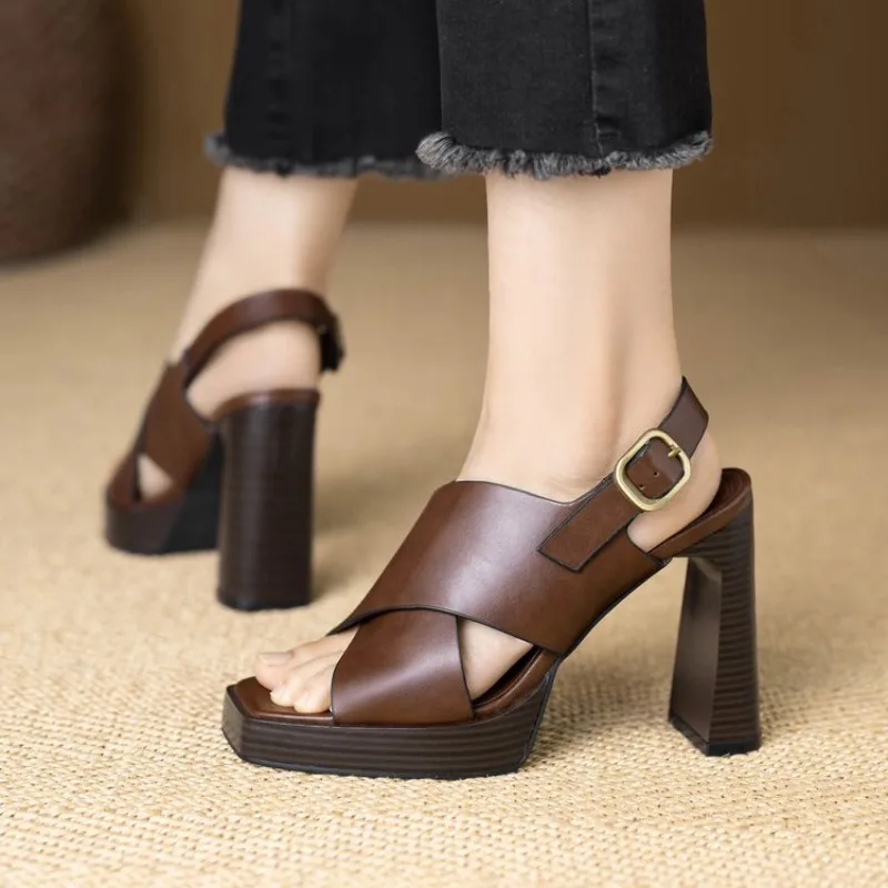 High-heeled Fish-mouth Shoes Women's Small Height-raising Sandals 2026 Spring and Summer New Versatile Foreign Style