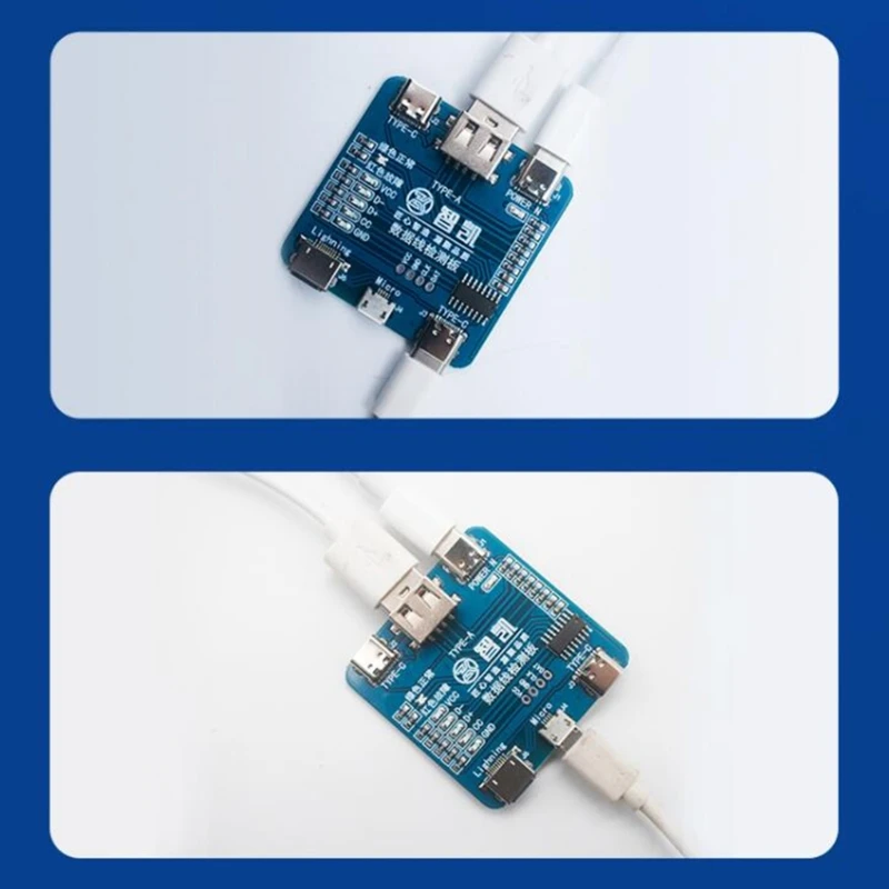 USB Cable Tester, Dados Fio Teste Fixture- Precise Tipo-C/IOS/Micro-USB Cabo USB Triad- Tester