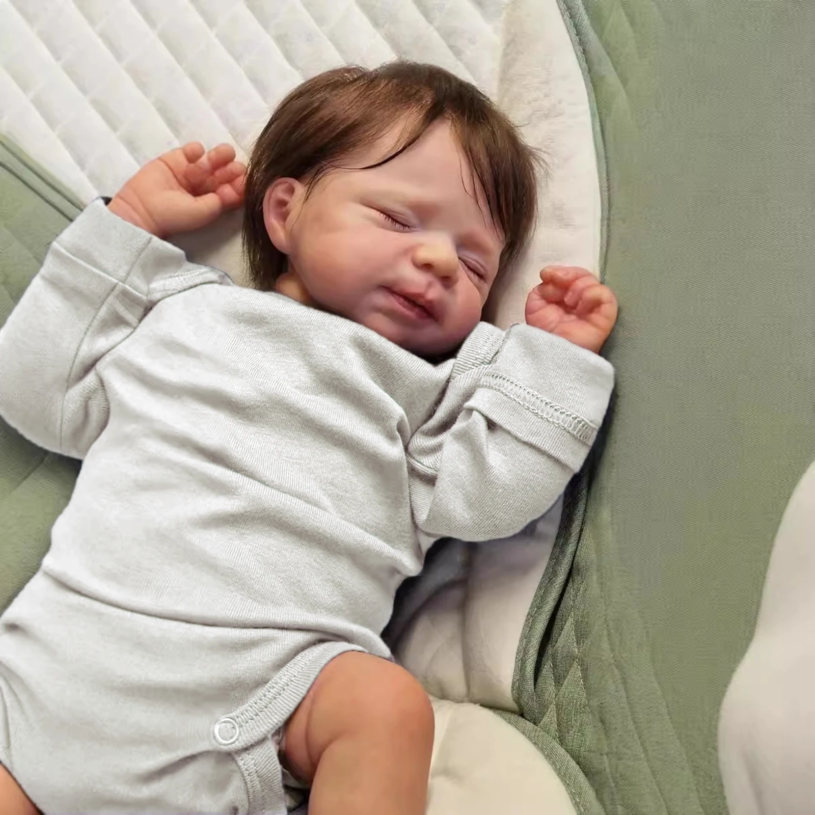 

48cm Lifelike Finished Bebe Reborn Doll - 19 Inch Silicone Vinyl Girl Doll Handmade Toy - Perfect Christmas Gift for Girls