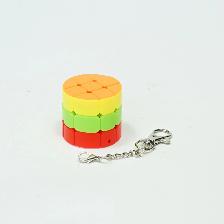 Mini Small Three-step Cylindrical Cube Keychain Pendant Creative Fun Cylindrical Cube Fingertip Toy Kids Best Birthday Gift Toys