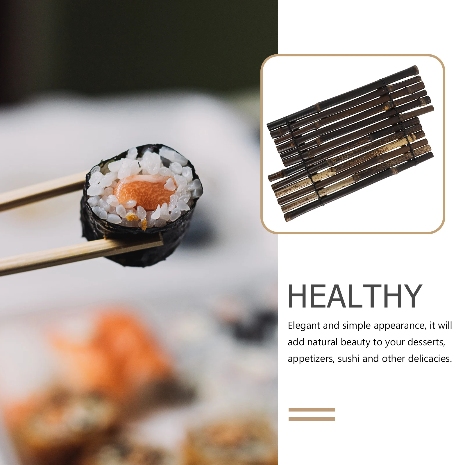 

1pc Bamboo Sushi Plate Sashimi Board Japanese Restaurant Serving Tray Reusable Design Elegant Simple Dessert