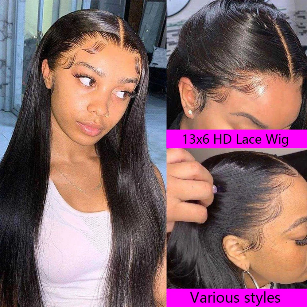 13x6 Hd الدانتيل الأسود الباروكات الاصطناعية الدانتيل الجبهة الباروكات حريري طويل مستقيم للنساء شعر مستعار أسود غطاء الألياف الاصطناعية غلويليس خصلات الشعر المستعار