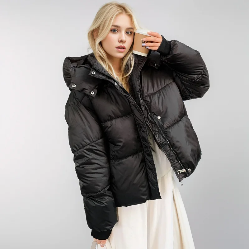 2024 Women\'s Jacket Winter Down Cotton Jackets Female Stylish Sweet Thickened Padded Clothes Loose-Fitting Warm Coat Parkas