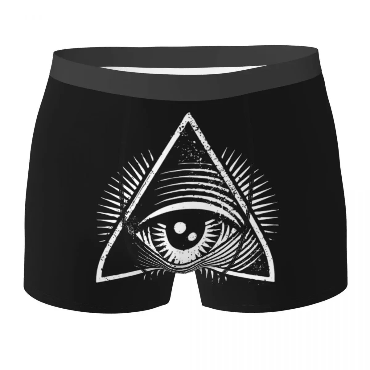 Men's All Seeing Eye Freemason Underwear Masonic Mason Freemasonry Novelty Boxer Briefs Shorts Panties Male Soft Underpants