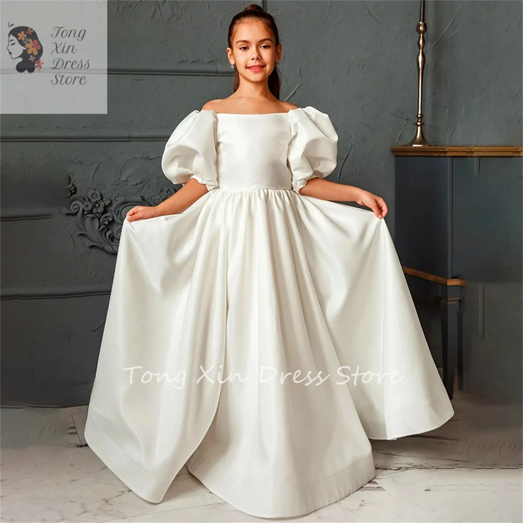 

Flower Girl Dress Princess Ball Classical White Fluffy Tulle Exquisite First Communion Dresses Kids Surprise Birthday Present