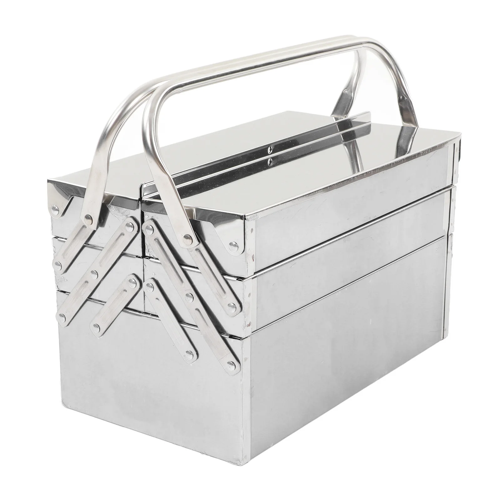 Cantilever Tool Box 3 Layer 5 Tray Retractable Cantilever Tool Box Organizer Safe High Hardness Rustproof for Auto Maintenance