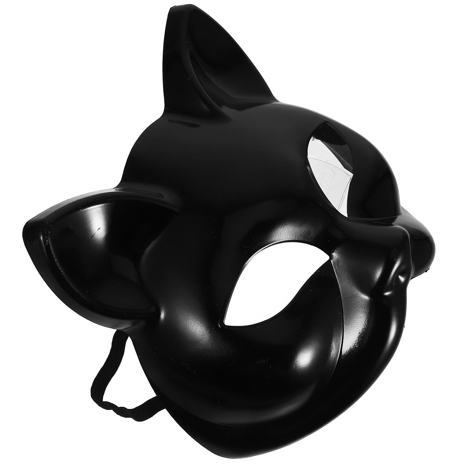 

Cat Face Mask Plastic Halloween Party White Animal Mask Lightweight Reusable Masquerade Dance Costume for Cosplay