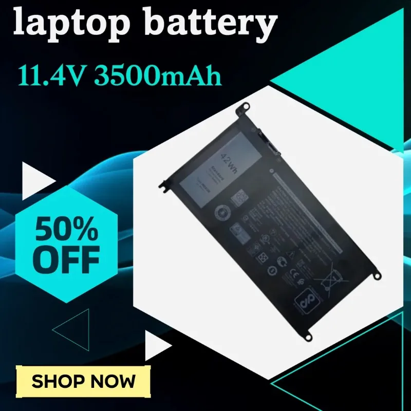 

Аккумулятор для ноутбука WDX0R 11,4 В, 3500 мАч для Dell 5000 7000 5568 14-5468 5578