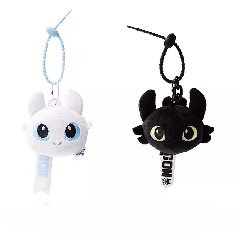 How to Train Your Dragon Toothless & Light Fury Plush Keychain , Cute Stuffed Doll Keyring, Universal Studios Cartoon Bag Charm view 4