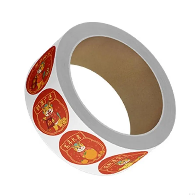 R66A 500Pieces Gift Wrapping Labels Self-adhesive Gift Wrap Labels Chinese New Year Gift Wrap Stickers for Small Business
