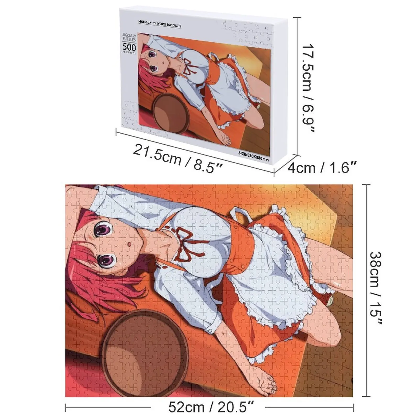 Toradora - Kushieda Minori - Cameriera Jigsaw Puzzle Nome in legno Composizioni in legno per bambini Regalo per bambini personalizzabile Puzzle IQ
