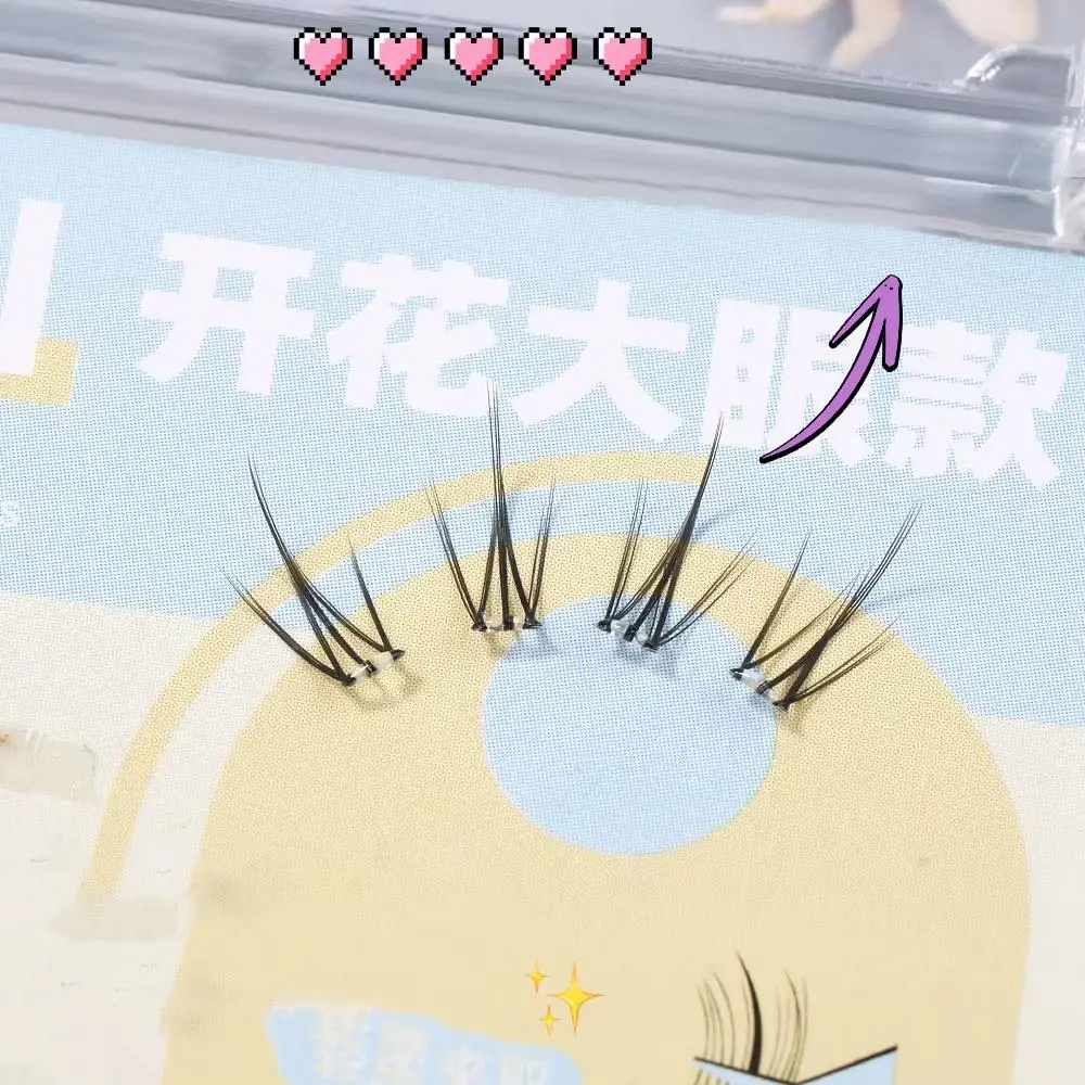 6列の接着剤不要つけまつげ セグメントラッシュエクステンション 自己粘着性下まつげ ふわふわカールまつげ 韓国デイリーメイク