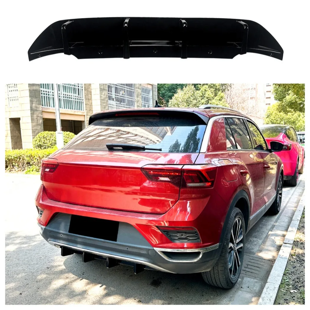 Rear Bumper Diffuser Lip Boot Lower Splitter Spoiler Plate Protector kit for Volkswagen Tango T-Roc Standard Edition 2018-2022