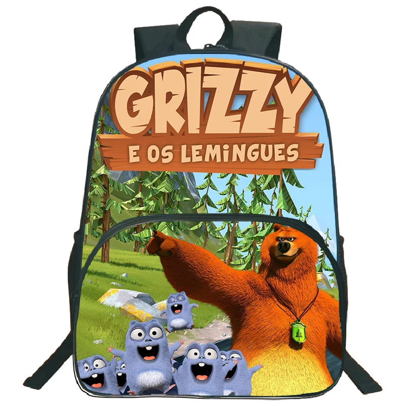 

Lightweight Grizzy And The Lemmings Print Backpack For Boys Girls Cartoon Large Capacity School Bag Travel Bag Children Bookbag