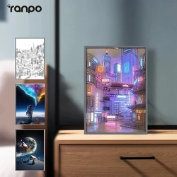 USB Plug Dimming Romantic Home Anime LED Beautiful City Night View Light Painting HD Picture Narrow Bezel Home Decorations Lamp