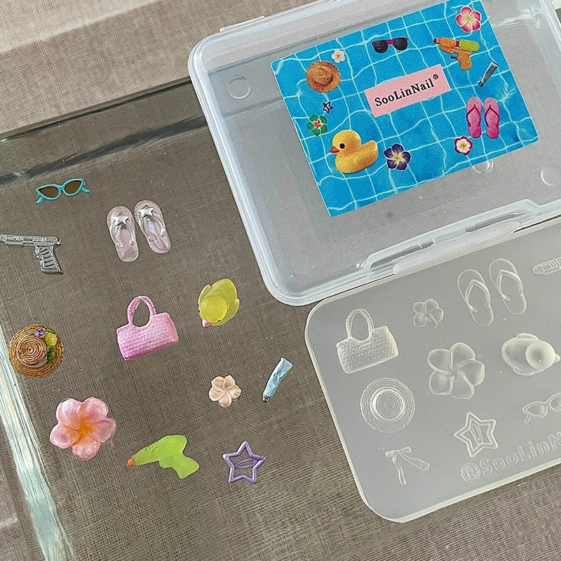 Plantillas lindas del arte del clavo de la joyería del arte del clavo del sombrero de paja de la flor del pato