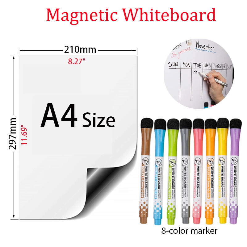 quadro magnetico reutilizavel para writing memo multi funcional adesivo dry erase board fridge magnet schedule graffiti tamanho a4 01