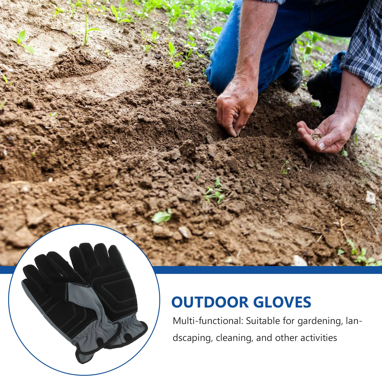 

1 Pair Garden Gloves Wear-Resistant Breathable Protective Outdoor Gardening Puncture-Proof Non-Slip Yard Greenhouse Planting