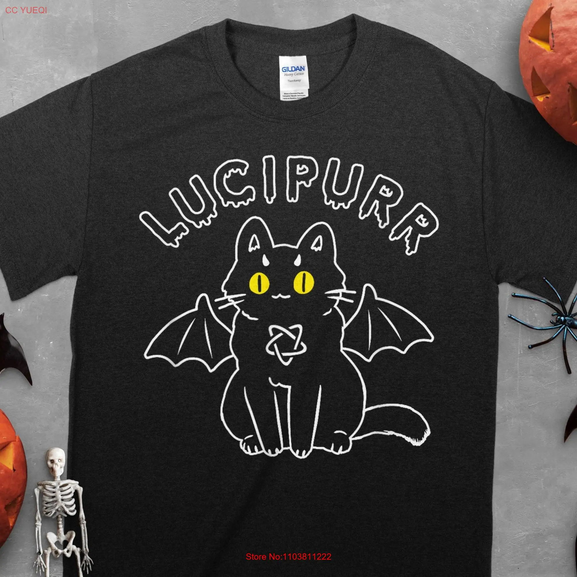 Lucipurr Cute Vampire Goth Cat With Pentagram And Bat Wings T Shirt Gasp s Alternative Clothing Design