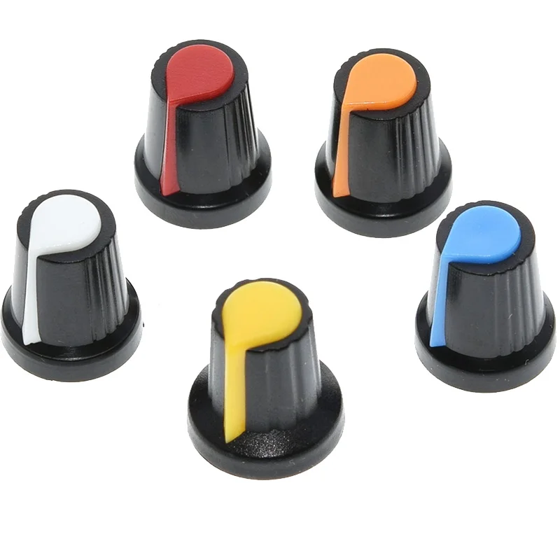 Capuchon de bouton d'amplificateur de puissance de potentiomètre de type AG2, capuchon de bouton en plastique, jaune, orange, bleu, vert, blanc, rouge, WH148, 15x17mm, 10 pièces