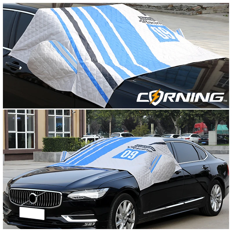 

Anti Hail Car Cover Vehicle Awning Rain Covers Half Waterproof Exterior Outdoor Accessory Sunshade Windshield Auto Outer Protect