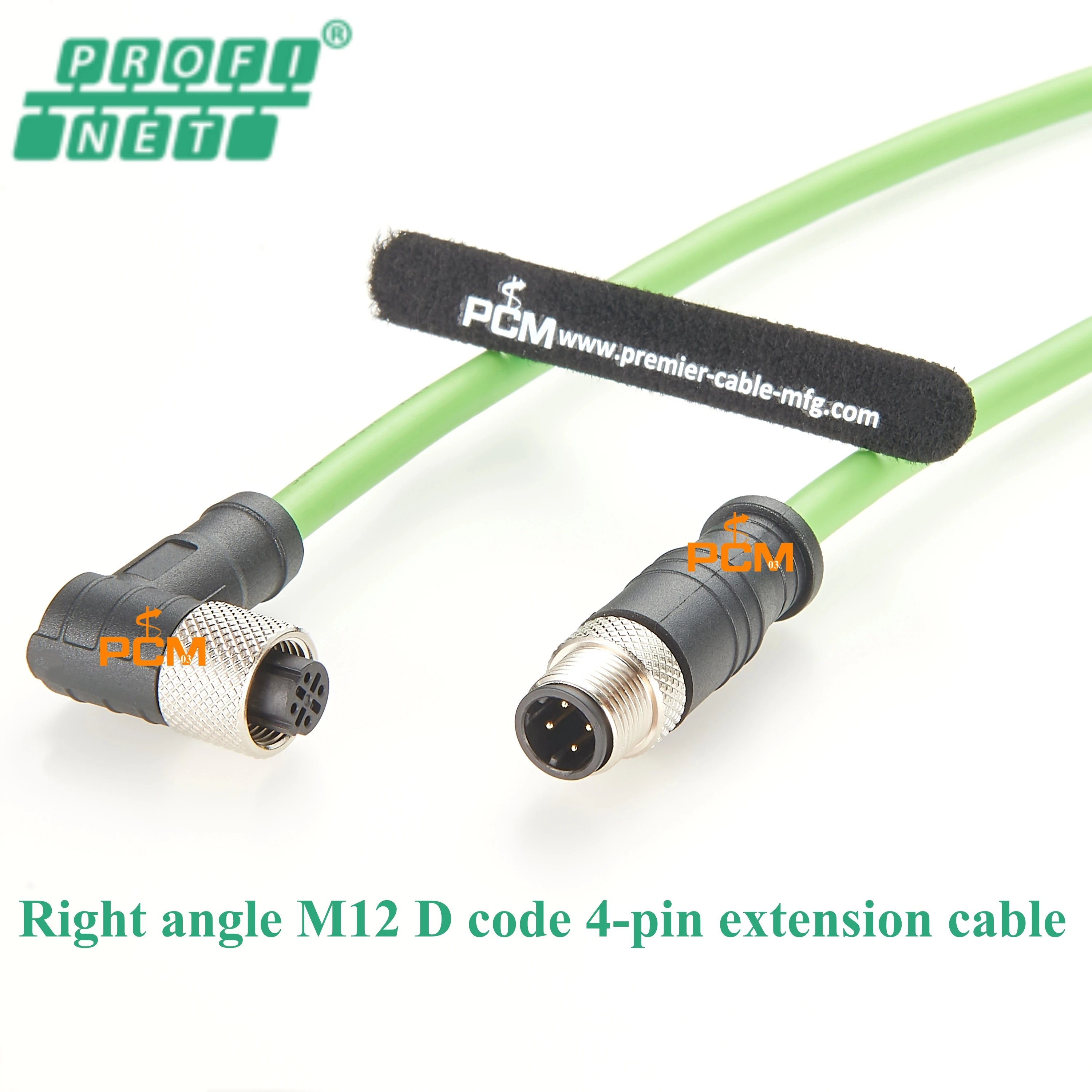 M12 D-type High Flexible Communication Line Male to right angle female Profinet Industrial Grade Ethernet Cord D Coding Cable