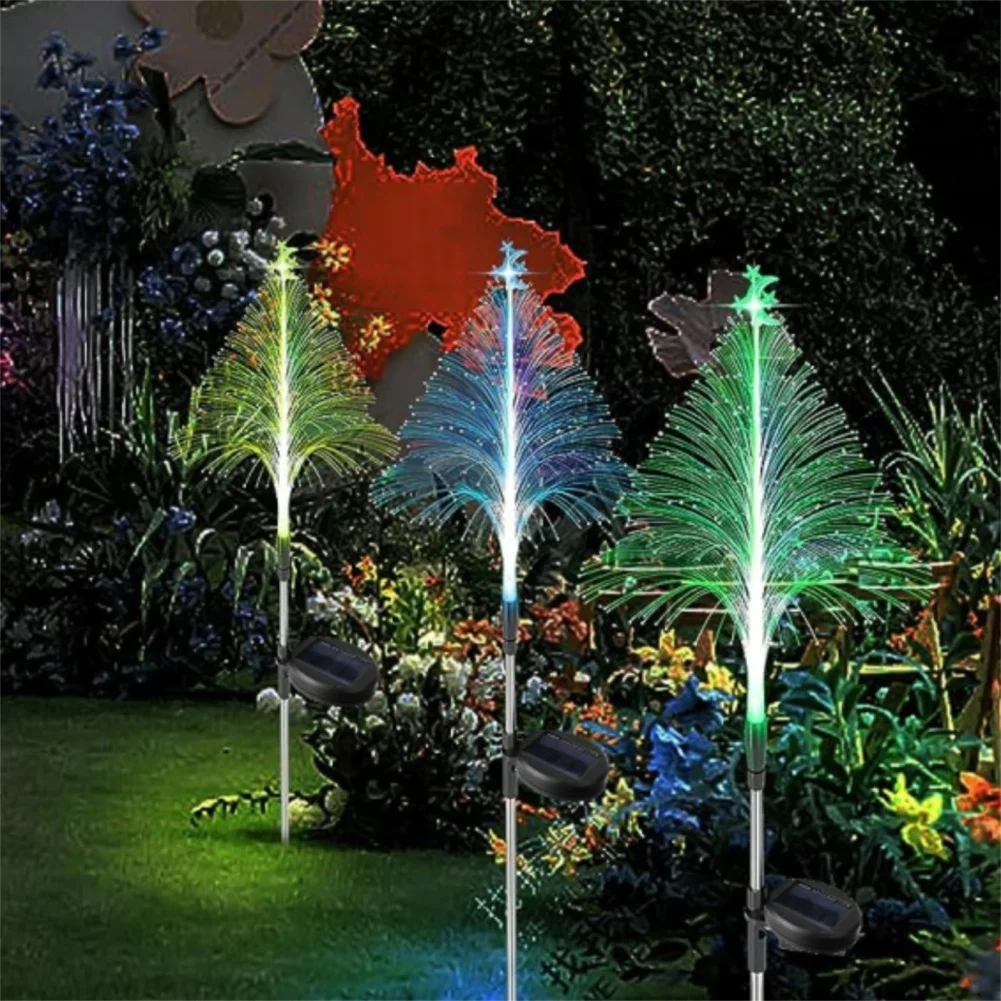 3 Stuks 85Cm Kerst Solar Led Kwal Lights Ingebouwde Lichtsensor Buiten Ip65 Waterdichte Tuin Sfeer Verlichting Voor Tuin