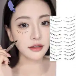 8pairs False Eyelashes Natural 3D Lower Eyelash Tattoo Stickers Disposable Waterproof Transfer lashes Decals Makeup Tools