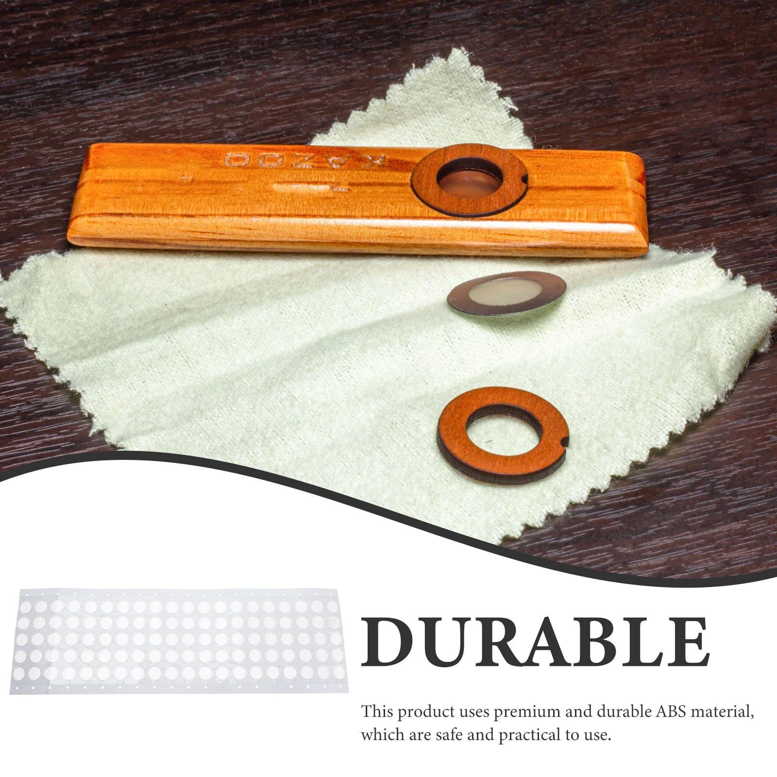 

200pcs 200 White Membranes Kazoo Flute Films ABS Material Replace Broken Parts Practical Accessories Sticker Protectors Musical