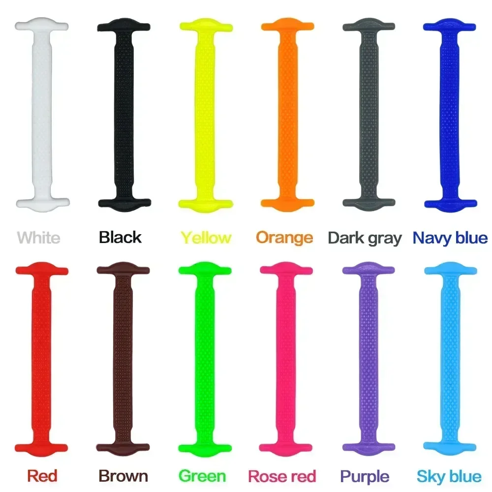 Silicone Elastic Shoelaces Special No Tie Shoelace Lacing Kids Adult Sneakers Quick Shoe Lace Creative Lazy Rubber Lace 16ps/Lot image 2
