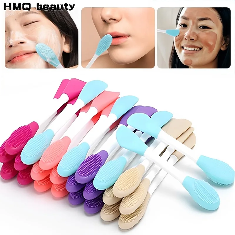 

8/2pcs Double-Ended Silicone Face Mask Brush Reusable Soft Facial Masks Applicator Massage Spatula for Cream Skincare Supplies