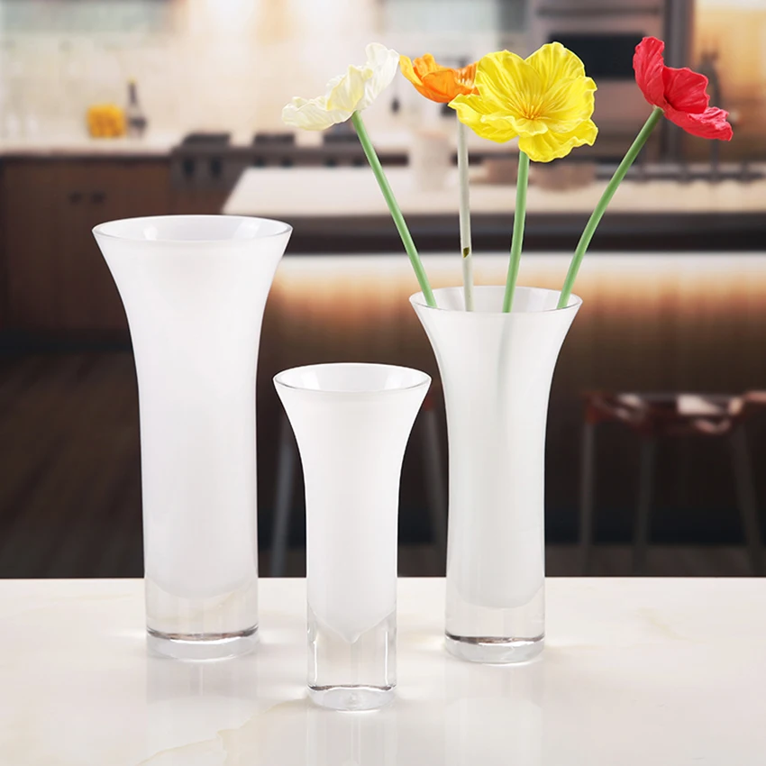 Classic Black/White Glass Vase  Floreros Decorativos Moderno Morden Crafts Simple Colorful Flower Vase Creative Home Decoration