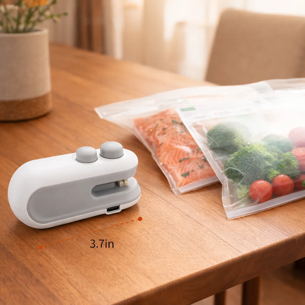 Mini Portable One-Second Sealing! Hand Press Sealer Food-Grade Sealing Fresh-Keeping Snack Plastic Bag Sealer Gadget - Detail 1