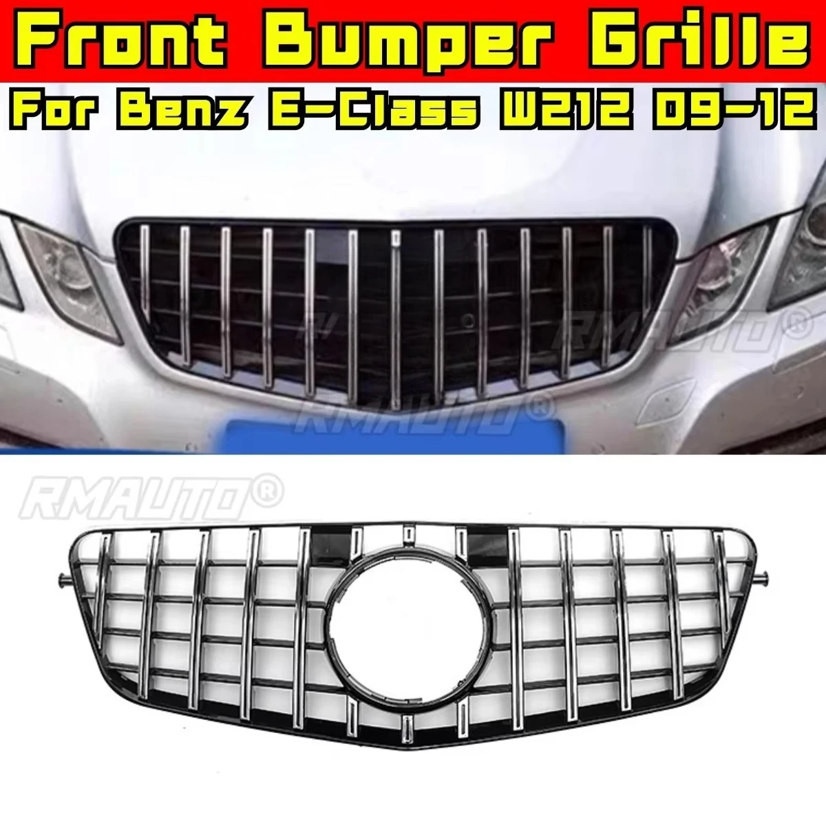 

Car Bumper Grill Decorative Strips Racing Grille Body Kit Front Bumper Grill For Mercedes Benz E-Class W212 GT 2009-2012