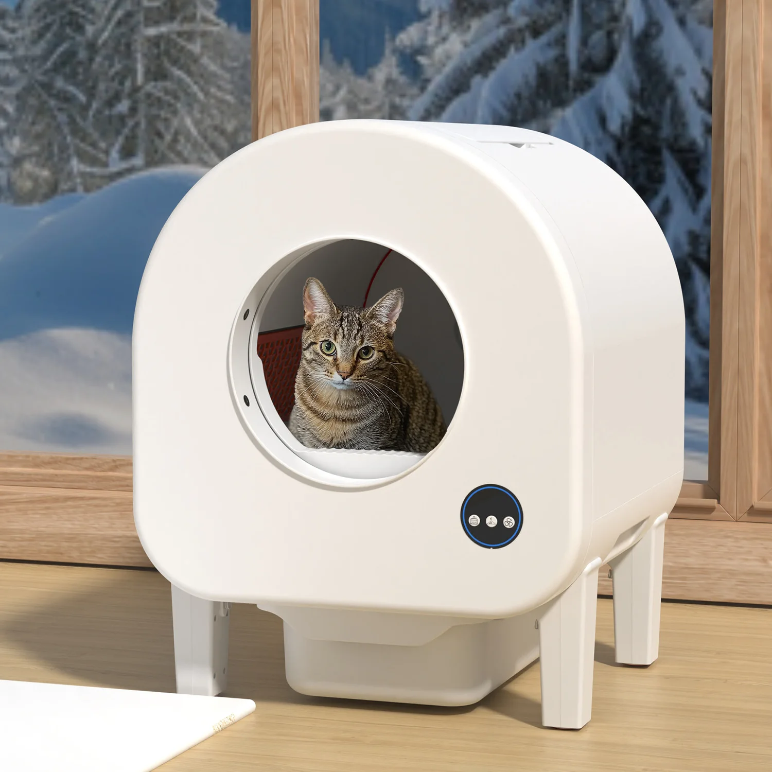 

OEM Self Cleaning Cat Litter Box 68L Large Capacity Smart Automatic Cat Litter Box With APP Control for Multiple Cats