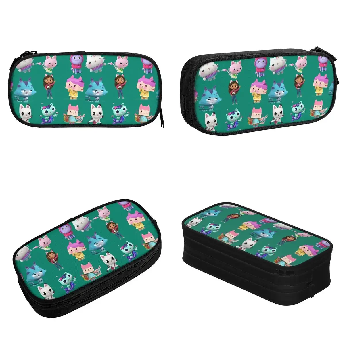 Classic Gabby Dollhouse Full Cats Pencil Cases  Pouch Pen for Girls Boys Large Storage Bag Students School Stationery