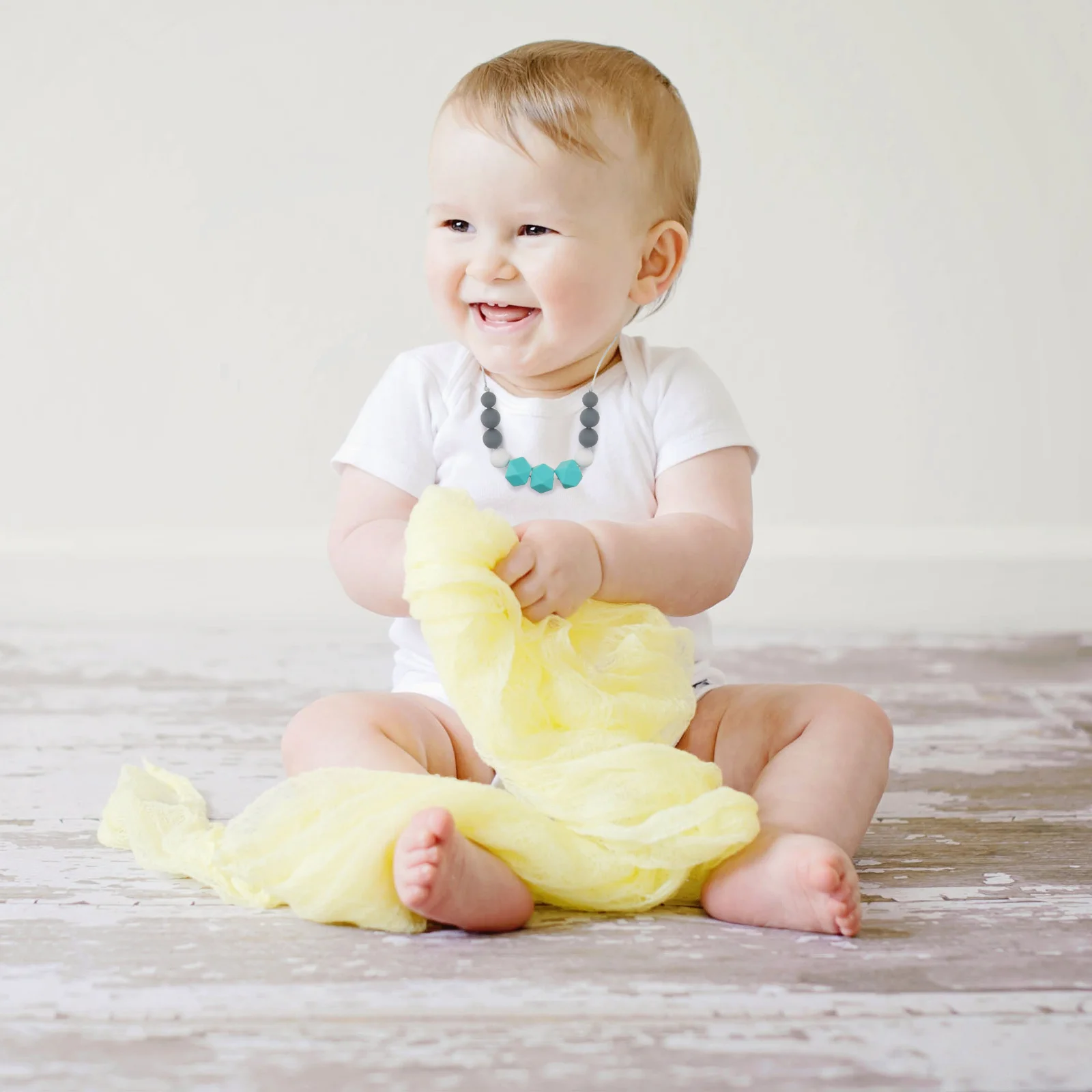 

Детское ожерелье для прорезывания зубов, красочный пищевой силикон, прочный жевательный аксессуар для мамы, носимый аксессуар для кормления, прорезывание зубов