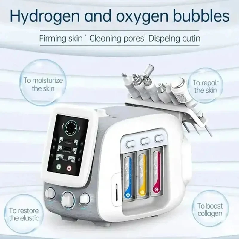 

6 в 1 Hydra Dermabrasion Aqua Peel Clean Skin Care BIO Light RF Вакуумная машина для очистки лица Hydro Water Oxygen Jet Peel Machine