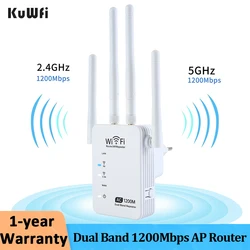 KuWfi 5G Wifi Repeater Dual Band 1200Mbps AP Router Wifi Signal Amplifier Wireless Wi-fi Extender Long Range Signal Booster