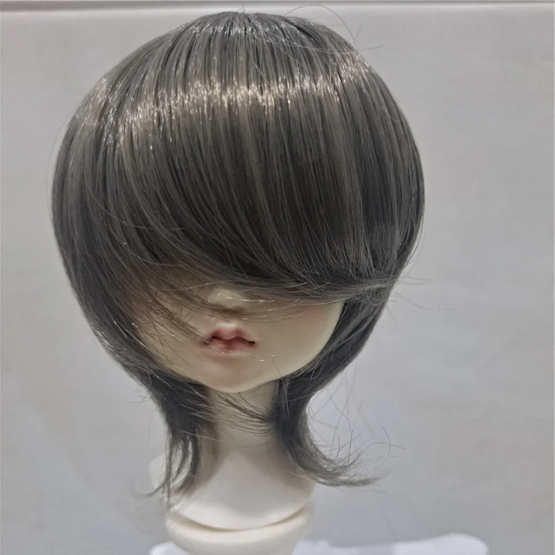 1/3 1/4 1/6 1/8 Doll's Wig for 60/45/30cm Bjd Doll Short Hair with Uncut Bangs Toy Dress Up Play House Doll Accessories, No Doll