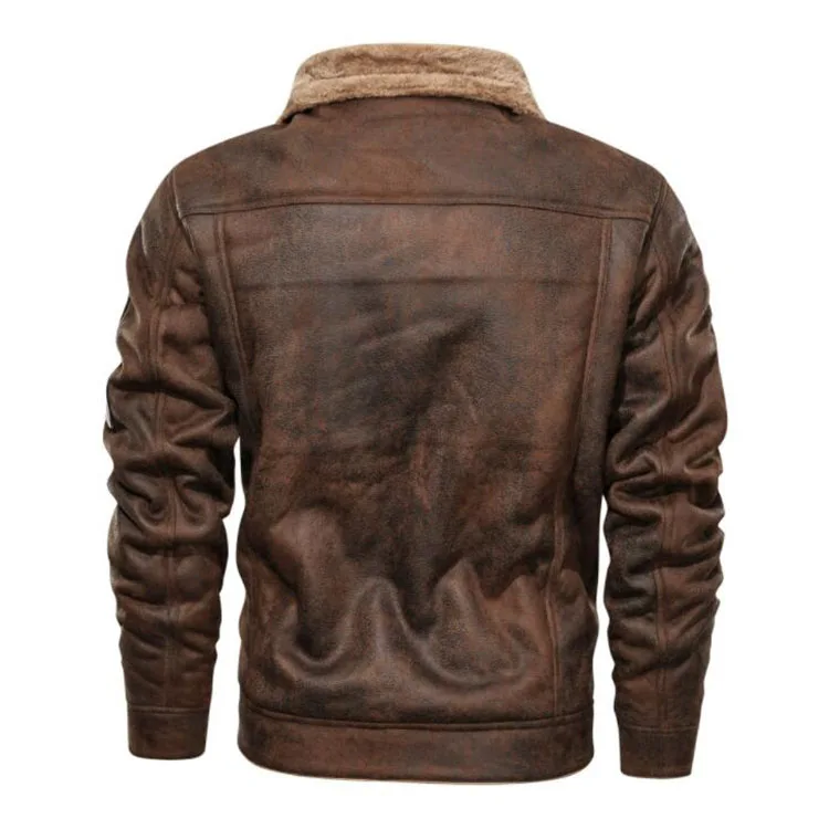 Autumn Thick Warm Fleece Leather Jacket Coat Men Winter Outwear Casual Bomber Motor Biker Leather Jackets