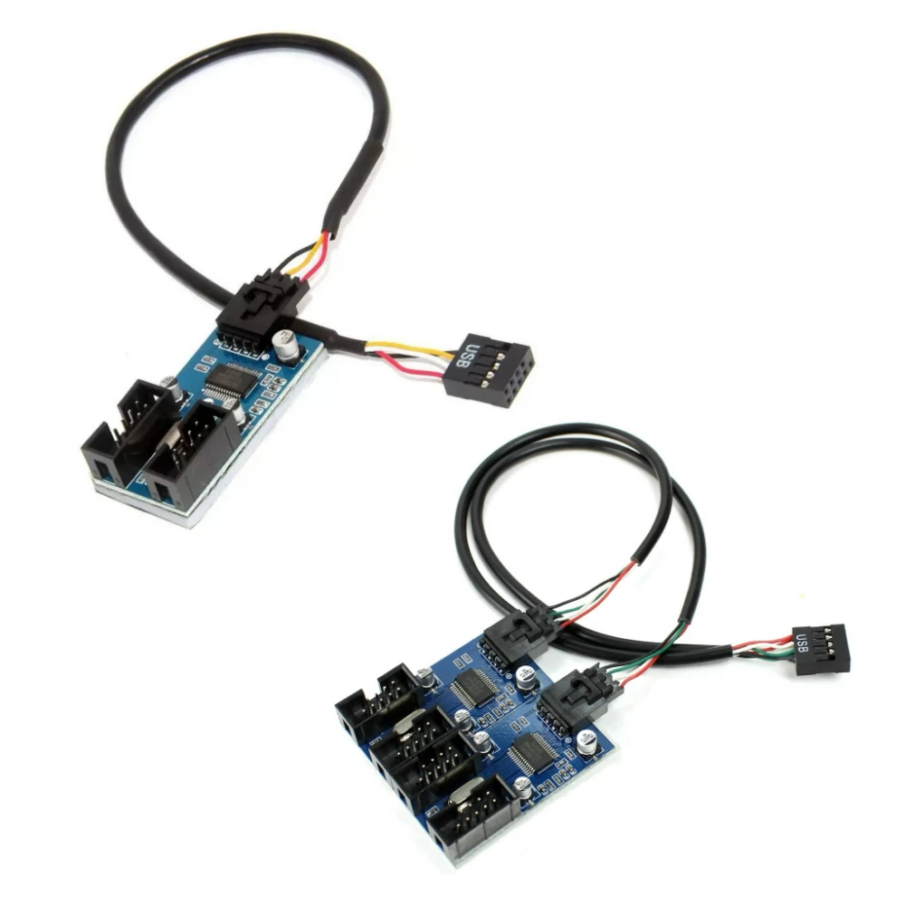 

Mainboard USB 9Pin 1 to 2/1 to 4 Expansion circuit board USB2.0 9pin to double 9pin Splitter HUB