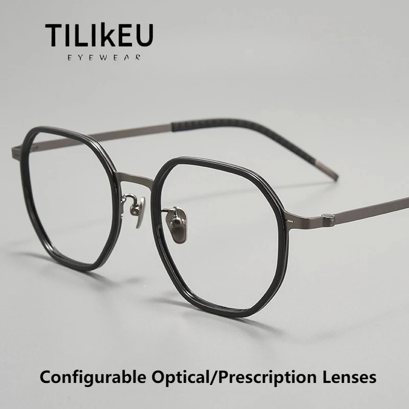 

2025 Denmark Designer Large Frame Screwless Eyeglasses Ultra-light Pure Titanium Glasses Frame Men Luxury Retro Eyeglass Frame