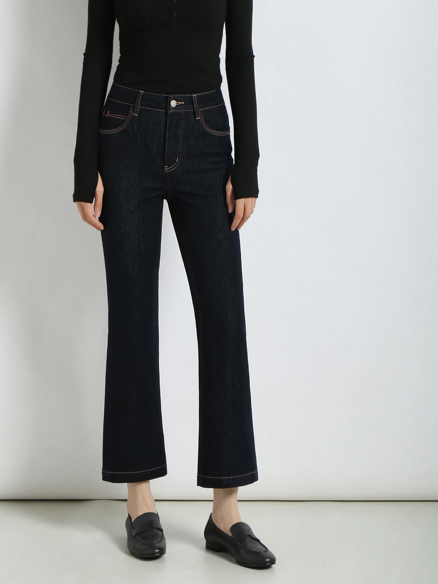 

Женские джинсовые брюки-капри слим-фит с высокой талией, эластичные, нелиняющие, из смесового хлопка и полиэстера, повседневные