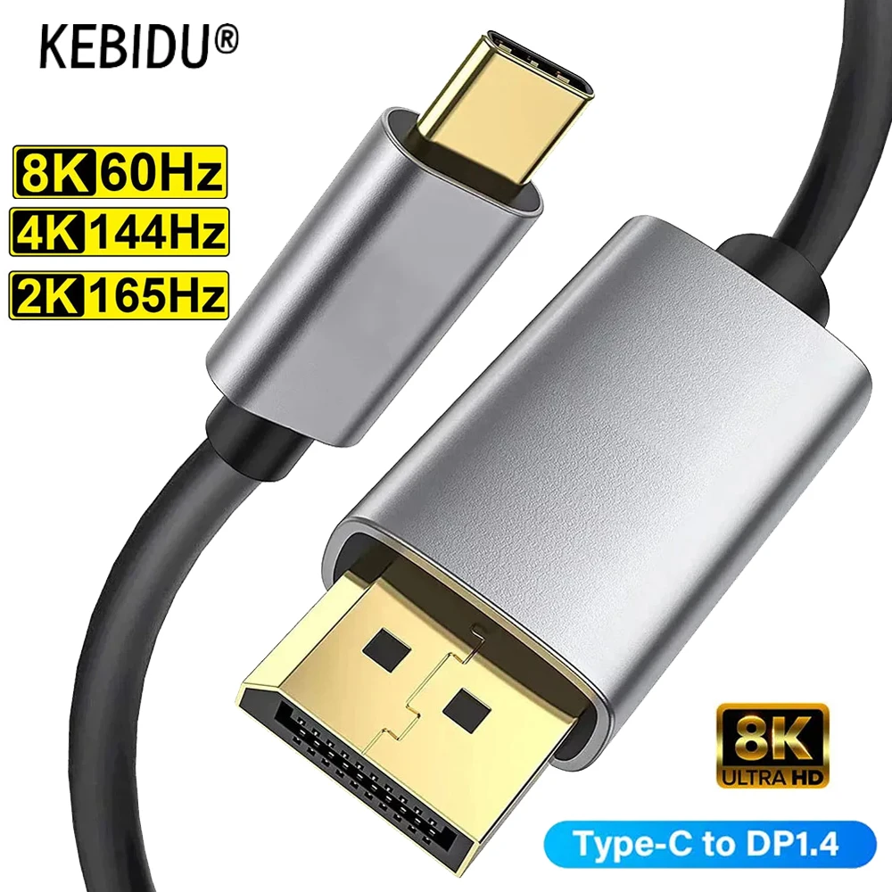 8K60Hz USB C to DP-Compatible Cable Dynamic HDR Audio Cable Thunderbolt 3/4 4K For MacBook Pro Samsung S21 Huawei Dell